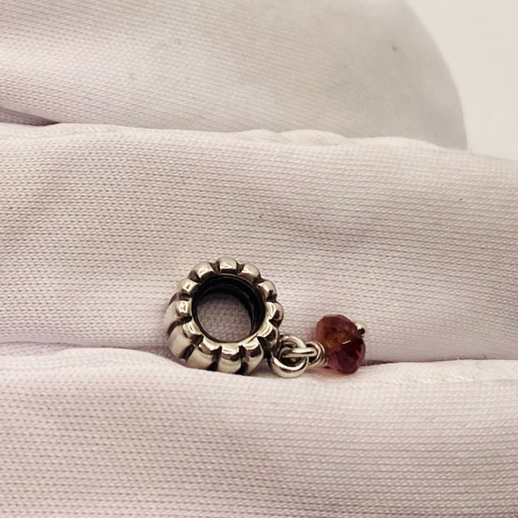 EUC Pandora 790166TU Sterling Silver October Tourmaline Dangle Charm - Picture 4 of 10